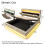 HOMAIRE 5ft Beige Linen Upholstered Bed with LED 3