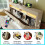 HOMAIRE 5ft Beige Linen Upholstered Bed with LED 4