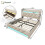HOMAIRE 5ft Beige Linen Bed with LED & Storage 1