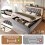 HOMAIRE Grey Velvet Double Bed 135x190cm LED 5