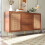 HOMAIRE Walnut Rattan Sideboard Cabinet 150cm 4