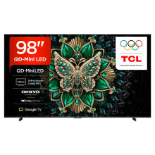 TCL 98C6K-UK 98Inch QD-Mini LED TV, 4K HDR Premium, Smart TV Powered by Google TV (Dolby Vision IQ & Atmos, Matte HVA Panel, Onkyo 2.1 Sound System,
