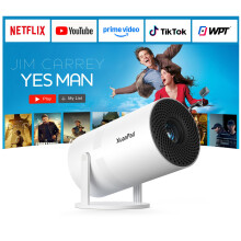 [Compatible with Netflix & Electric Focus] XuanPad 20000L Mini Snow White Smart Projector 4K Support, WiFi & Bluetooth, Auto Keystone Correction, 210