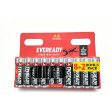 AA EVEREADY Super Heavy Duty Batteries pack of 10. [8+2]