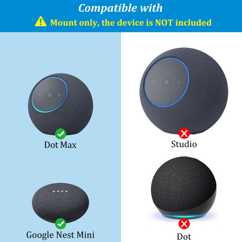 PlusAcc Plug Wall Mount for Dot Max & Google Home Mini, Graphite 1