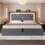 HOMAIRE Grey Velvet Double Bed 135x190cm LED 6