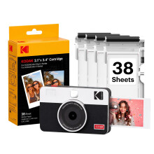 KODAK Mini Shot 2 Retro 2x3 Instant Camera, Photo Printer, 38 Sheet, White
