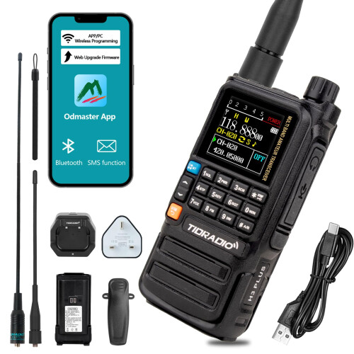 TIDRADIO TD-H3 Plus Ham Radio, Bluetooth-Headphone-connectable, Web Upgrade
