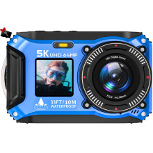 Underwater Camera Yixinxin 5K 64MP Waterproof Camera with 32GB