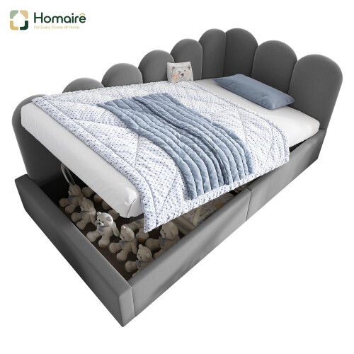 HOMAIRE Grey Velvet Upholstered Daybed 3FT