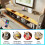 HOMAIRE 5ft Beige Linen Bed with LED & Storage 4