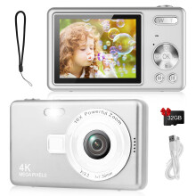 Digital Camera - 1080P FHD 44MP with 2.4" LCD Screen Compact Portable Vlogging Photo Camera with 32gb SD Card 16X Digital Zoom for Kids Teen Students