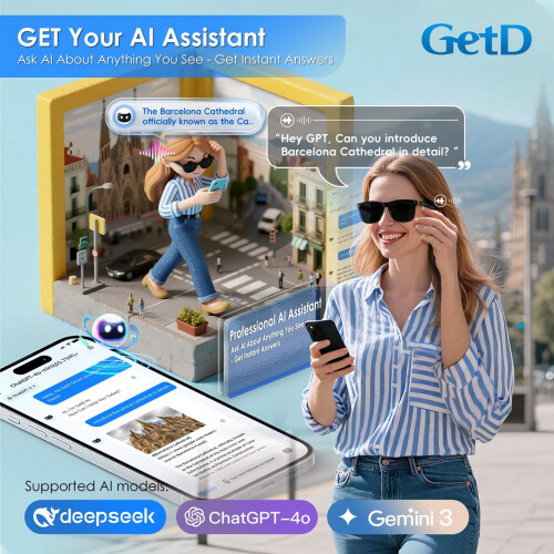 GetD AI Smart Glasses, Real-Time Translation, Bluetooth Translation Glasses 2