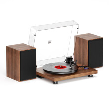 FEKTIK Record Player for Vinyl with Speakers,Bluetooth Turntable for Vinyl Records with 36W HiFi Stereo Speakers,Magnetic Cartridge & Adjustable Coun