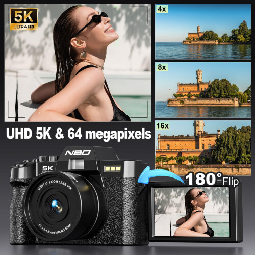 NBD 5K Digital Camera 64MP, Autofocus, 16X Digital Zoom 1