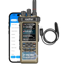 Radtel RT-950 PRO Ham Radio GPS/APRS, 10W Walkie Talkie Long Range Handheld Two Way Radio, SW/MW/LW RX, Bluetooth APP Programming, NOAA, Spectrum Ana