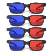 XMNIVATE 4-Piece 3D TV Glasses - Red & Blue, Portable for Movies & Games