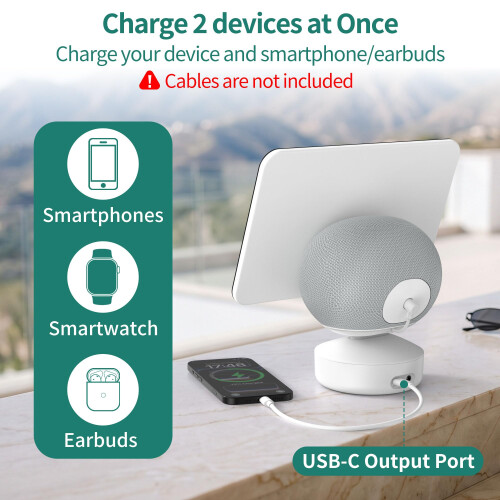 PlusAcc Battery Base for Show 11/8 (2025 release) & iPhone 15, White 2