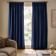 (66 x 90 inch (5.5ft x 7.5ft), Navy Blue) Blackout Pencil Pleat Curtains with Tie Backs-Thermal Insulated Curtain for Bedroom Livingroom