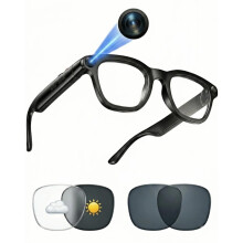 kttung AI Smart Glasses with 8MP Camera, HD Video Recording Glasses With Open-Ear Bluetooth Audio, Real-Time Translation, Sunglasses & Photochromic L