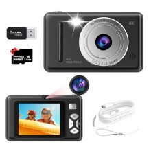 Kids Digital Camera, Dual-Lens Autofocus UHD 4K 48MP Vlogging Camera for Kids with 32GB TF Card, Compact Kids Camera, 8X Zoom, 2.7'' IPS Screen, Anti