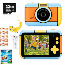 Kids Digital Camera with 32G Card, Gifts for Boys Girls Beginners Age 4-12