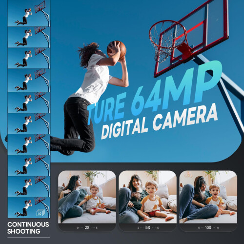NBD 5K Digital Camera 64MP, Autofocus, 16X Digital Zoom (Silver) 1