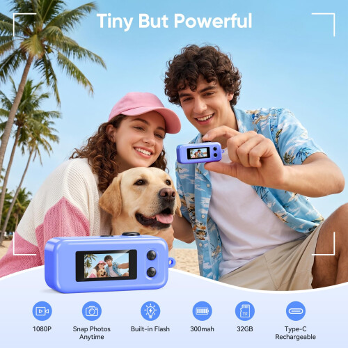 Kizmyee Mini Keychain Digital Camera, 2MP 0.96" Pocket Size Retro Camera 1
