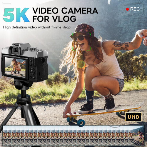 NBD 5K Digital Camera 64MP, Autofocus, 16X Digital Zoom, Silver 2