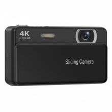 4K Digital Camera, 64MP Retro Sliding Camera with 2.8 Inch Screen, 16X Zoom Retro Compact Metal Body, Pockets Cameras for Travel, Vlogging, Campus Li