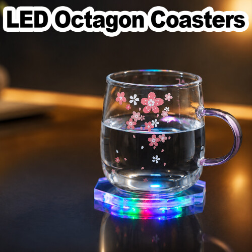 Ranpo Multicolored LED Light Up Coasters 3 Modes Holder