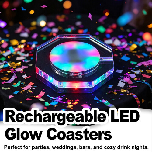 Ranpo Multicolored LED Light Up Coasters 3 Modes Holder 1