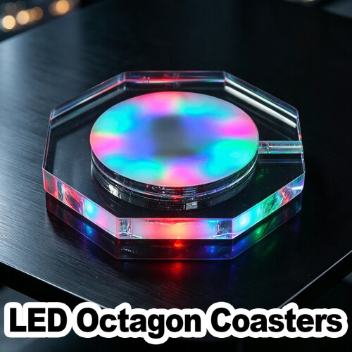 Ranpo Multicolored LED Light Up Coasters 3 Modes Holder 2