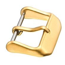 ALPINE INTERNATIONAL Watch strap replacement buckle clasp in heavy duty steel material - yellow -18 mm