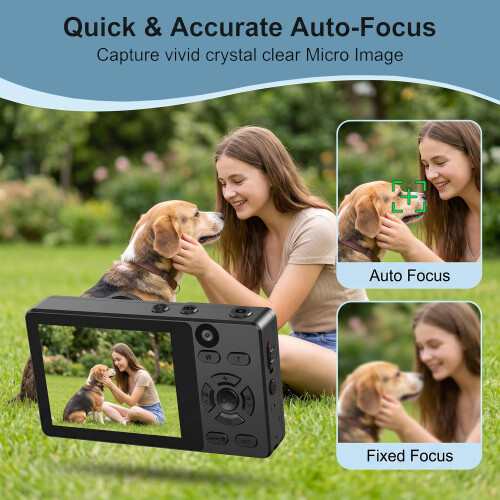 Digital Camera 4K 64MP Compact Digital Camera with 32GB SD Card (Black) 2