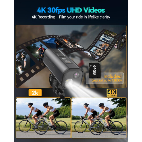 Spedal Bike Camera 4K Recorder Cycling Camera with GPS Tracker&Headlight 1
