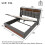 HOMAIRE Grey Linen Double Bed with LED & USB 2