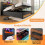 HOMAIRE Grey Linen Double Bed with LED & USB 3