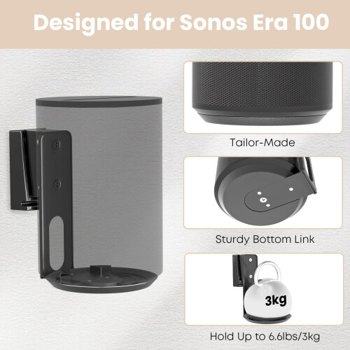 PUTORSEN Wall Mount Bracket for Sonos Era 100,Hold up to 6.6lbs 1