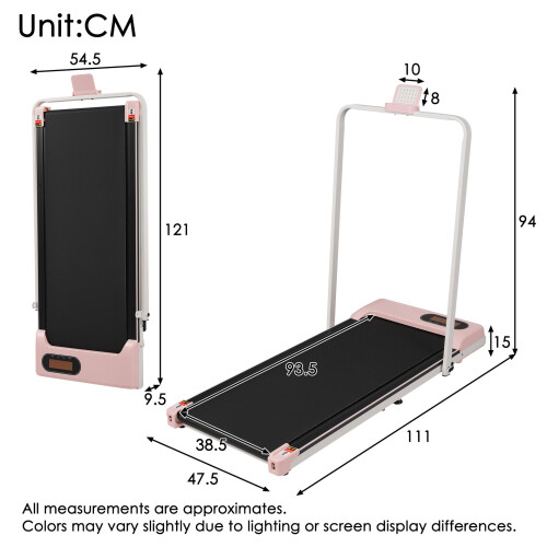 HOMAIRE Folding Treadmill Pink 1-10 km/h 2