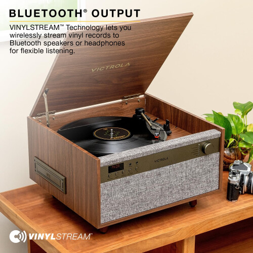 Victrola Victrola Century - 6-in-1 Bluetooth Record Player - Walnut 2