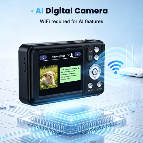 Digital Camera with AI, 4K 64MP 2.8" Touchscreen Dual Lens 1