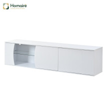 HOMAIRE White 180cm TV Cabinet with LEDs