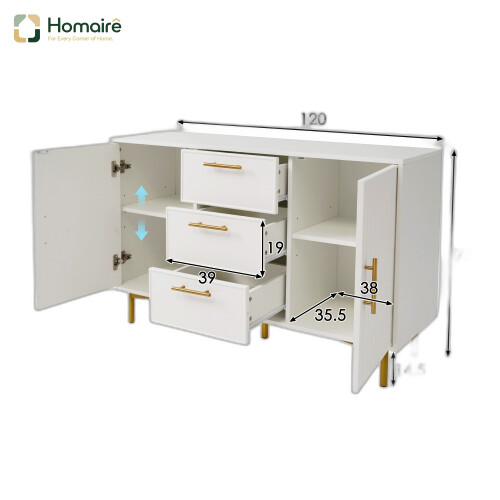 HOMAIRE White Sideboard Cabinet 120x40x75cm