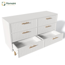 HOMAIRE White Sideboard Cabinet 6 Drawers