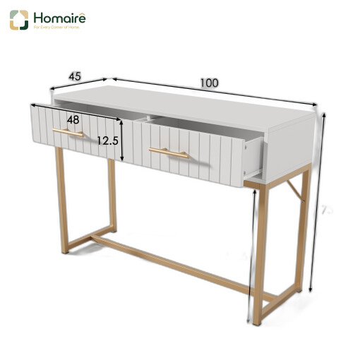 HOMAIRE White Dressing Table with 2 Drawers
