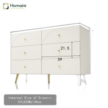 HOMAIRE Cream White Sideboard Cabinet 6 Drawers