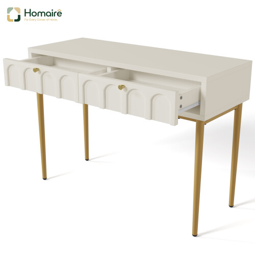 HOMAIRE Dressing Table Cream White 2 Drawers
