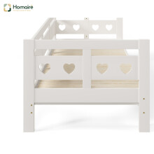 HOMAIRE White Heart-Shaped Wooden Daybed 3FT