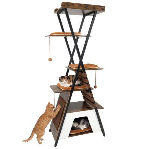 Árvore para gatos de interior, 185 cm, com plataforma e poleiro. 1